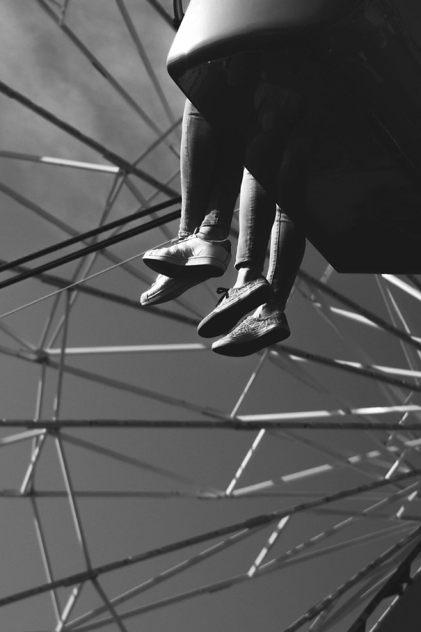 Feet over the fairground. Photograph by Robin Mehdee.