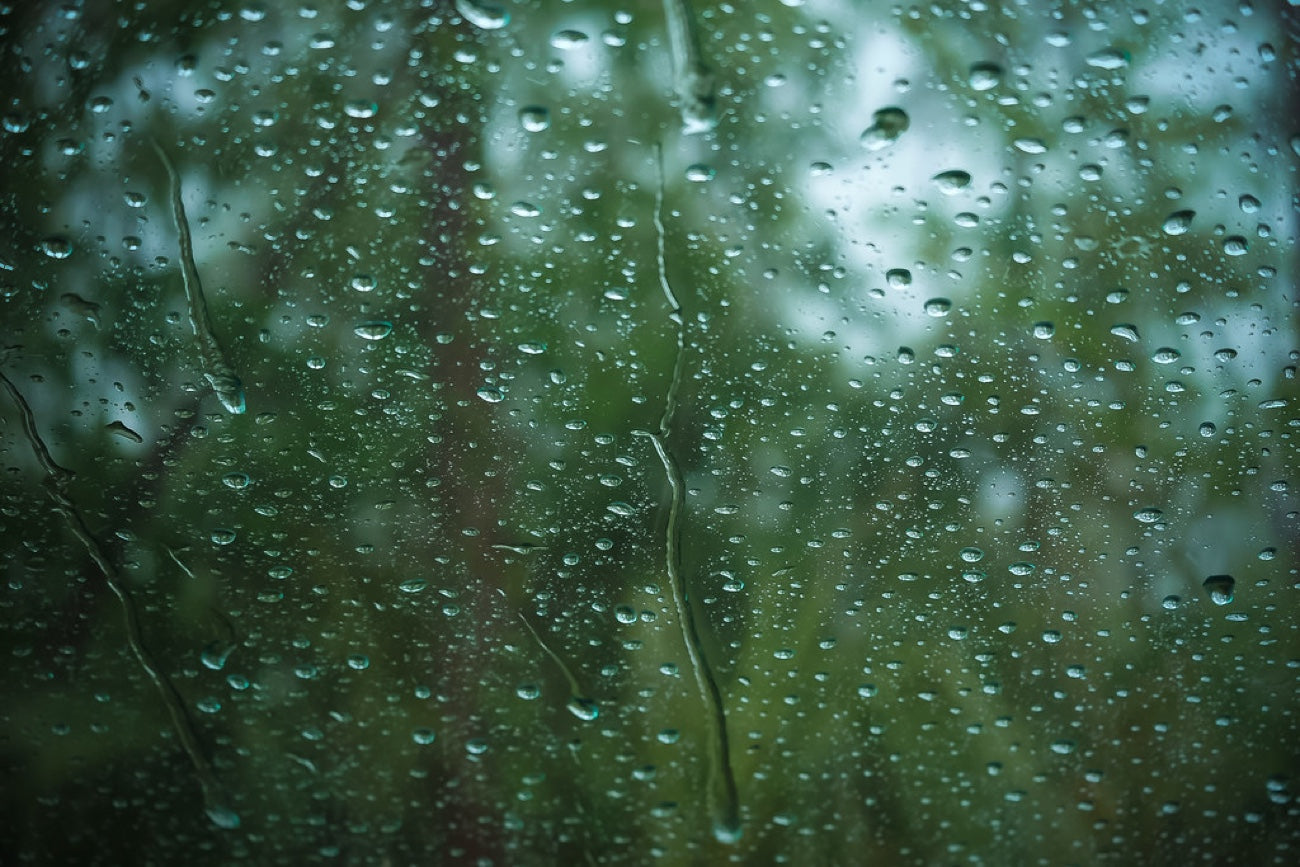 Rain on the glass. Photograph by Robin Mehdee.