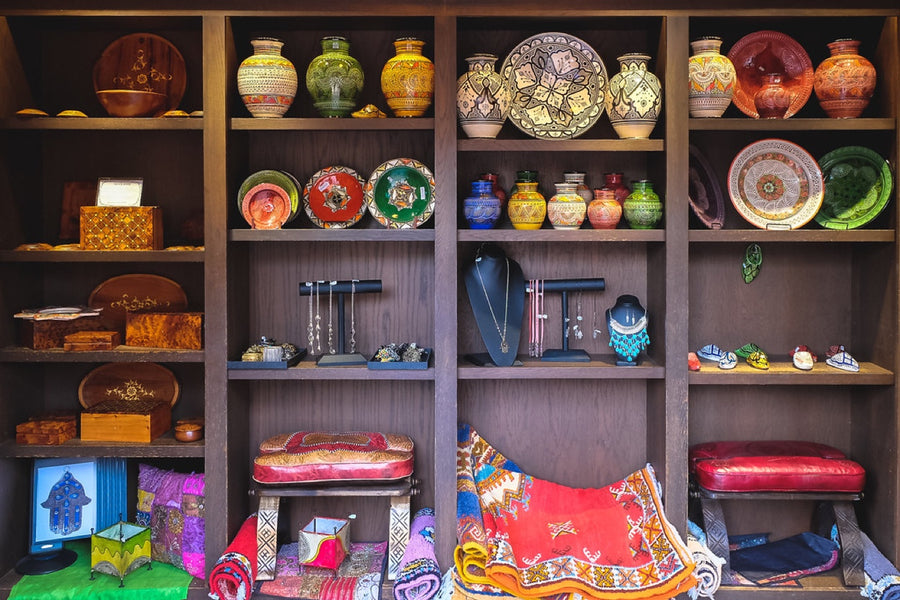 A shelf of treasures. Photograph by Robin Mehdee.