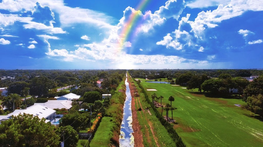 Rainbow over the fairway. Photograph by Robin Mehdee.