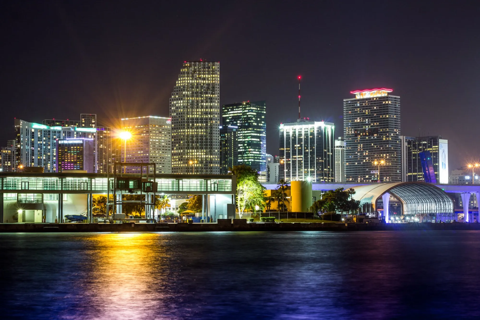 Downtown Miami after dark. Misc photography, South Florida.