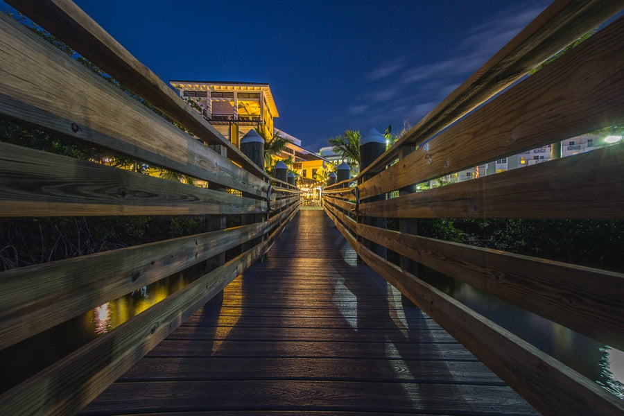 Boardwalk at blue hour. Photograph by Robin Mehdee.