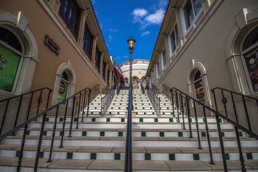 The steps at CityPlace. Photograph by Robin Mehdee.