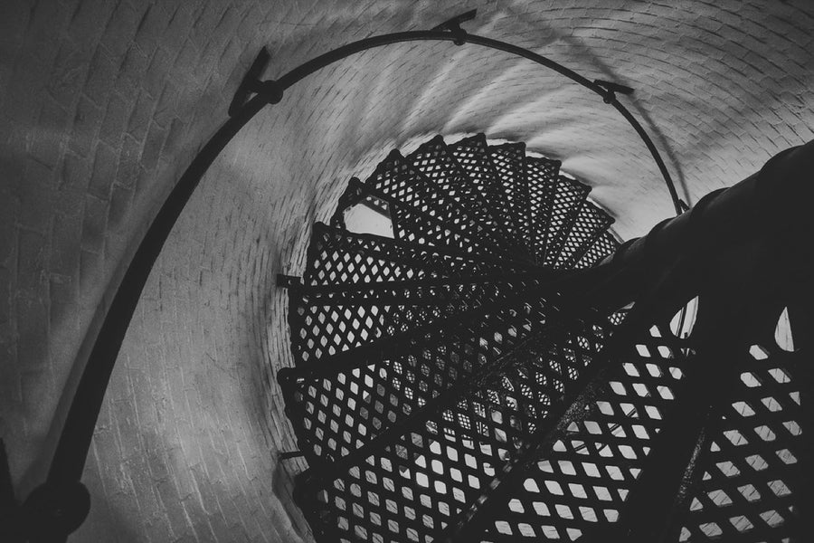 Spiral stairs, up the lighthouse. Photograph by Robin Mehdee.