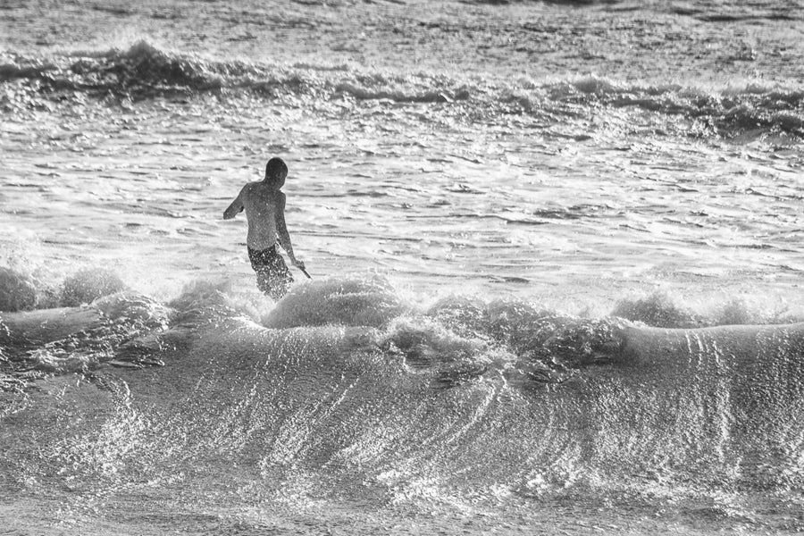Surf, in black and white. Photograph by Robin Mehdee.