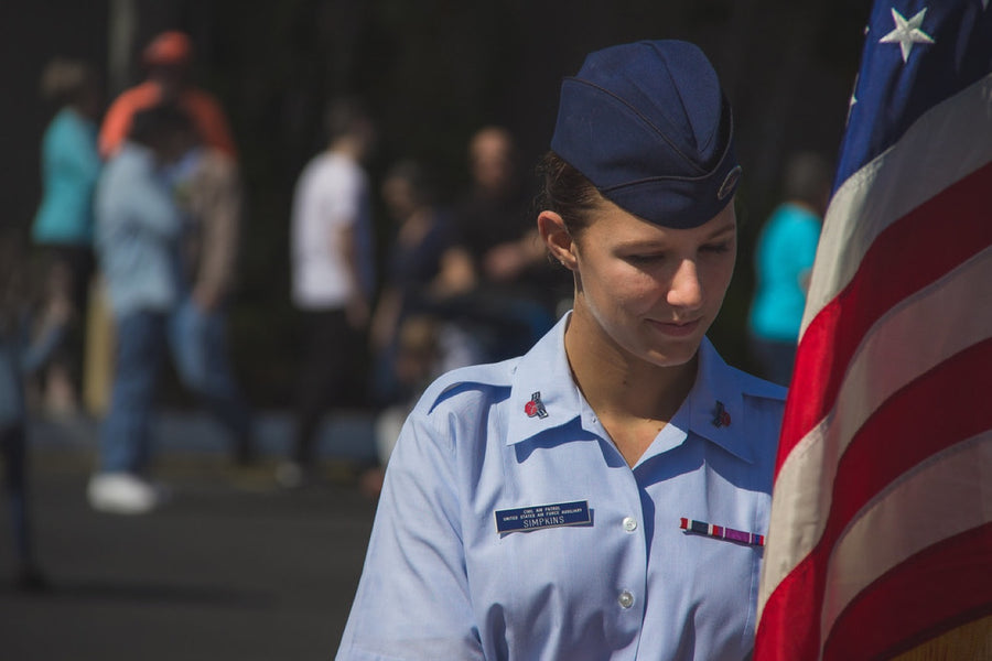 Holding the colors. Photograph by Robin Mehdee.
